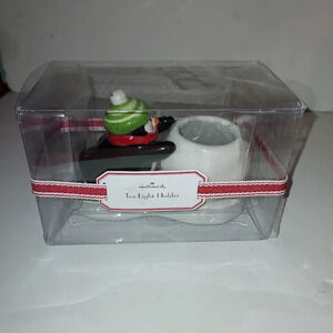 Hallmark Christmas Penguin Ceramic Tealight Holder Still in Box